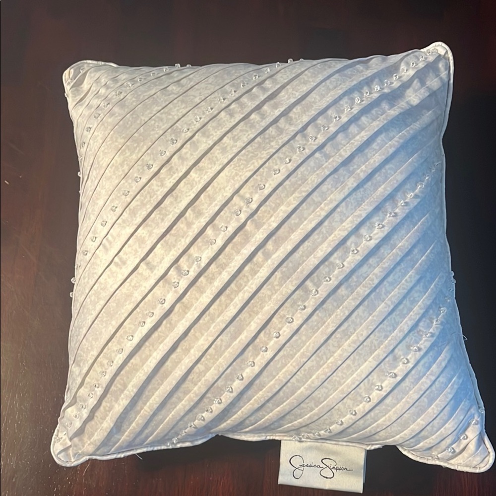 Jessica Simpson White Decorative Pillow